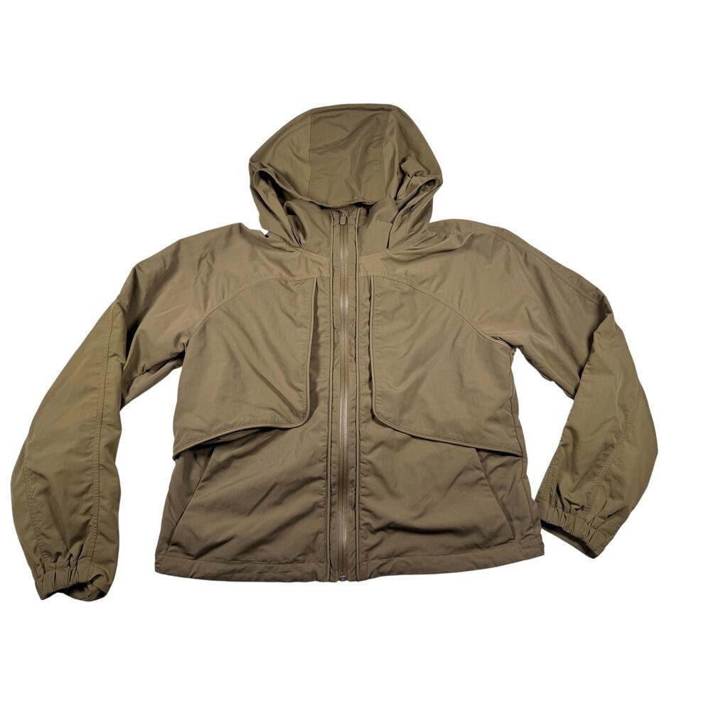 Lululemon Always Effortless Jacket Women’s 6 Tan Khaki Hooded Utility Coat